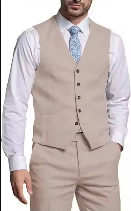Suits for Men 2 Pieces Vest and Pants Set Gentleman Classic Suit for Men Tuxedo Suit for Men for Wedding Summer Beach