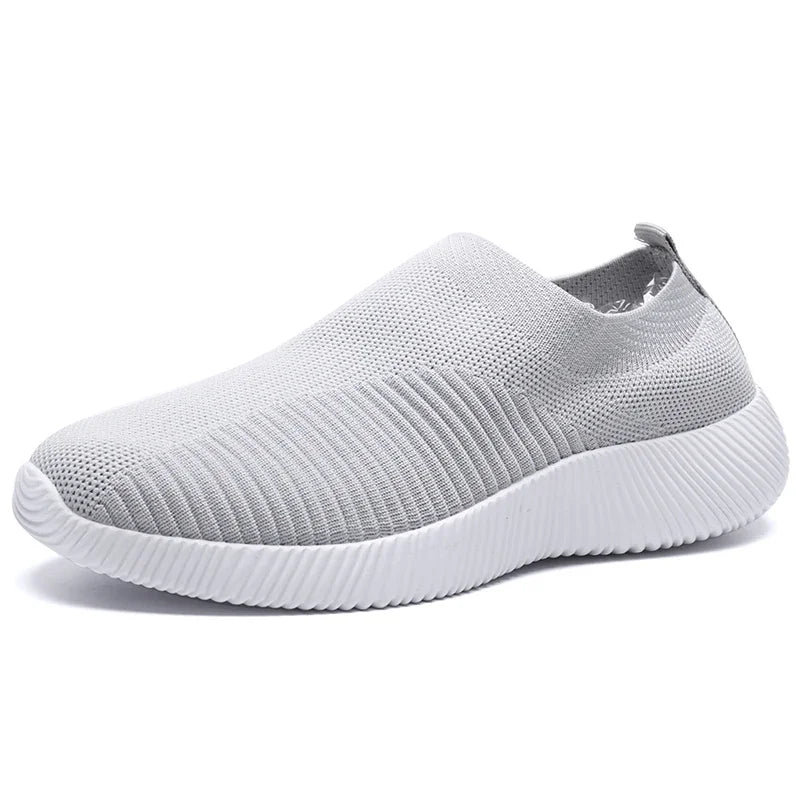 Knitted Sneakers for Women 2024 Autumn Slip on Breathable Mesh Casual Shoes Woman Flat Heels Plus Size Loafers Zapatos Mujer