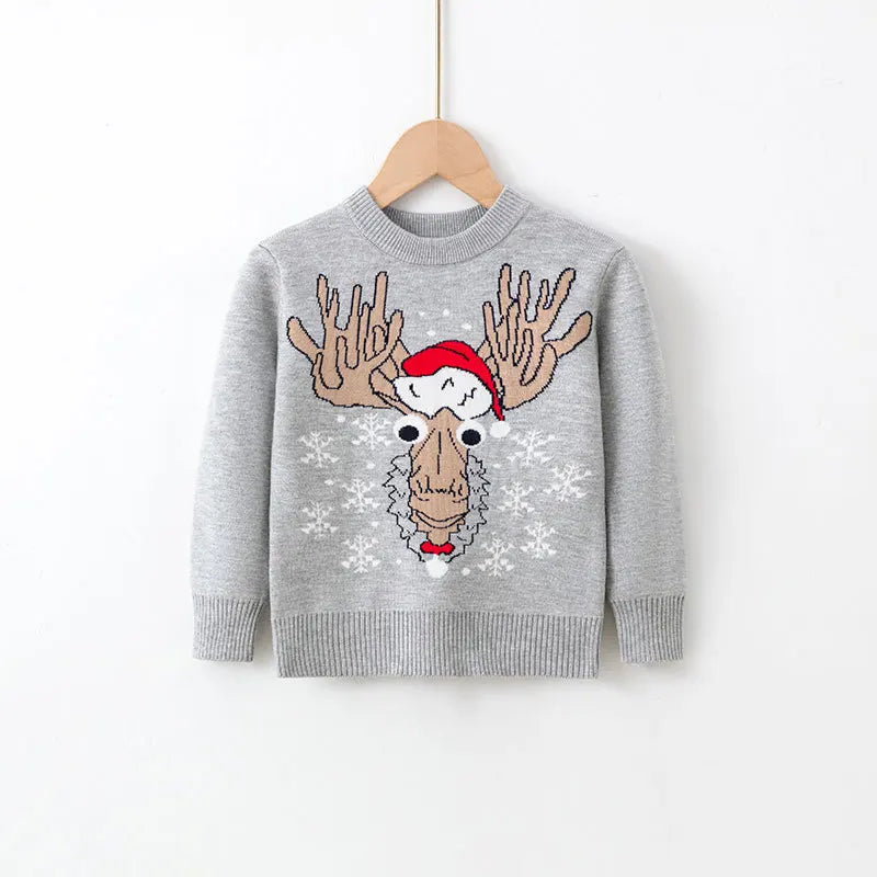 Girls Sweater 2022 Winter Autumn Children Clothing Baby Girl Knitwear Pullover Knitted Sweater Kids Cartoon Print Warm Sweaters