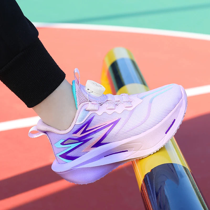 Kids Fashion Running Shoes Casual Sports Shoes for Children Lightweight Breathable Gym Trainers Boys Girls Thick-bottom Sneakers