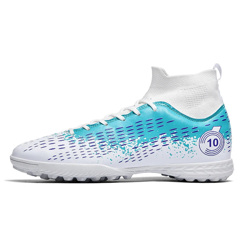 2024 Men's Soccer Shoes  Non-Slip AG/TF Soccer Cleats Ankle Boots Unisex Large Size Ultralight Football Boots Boys Sneakers