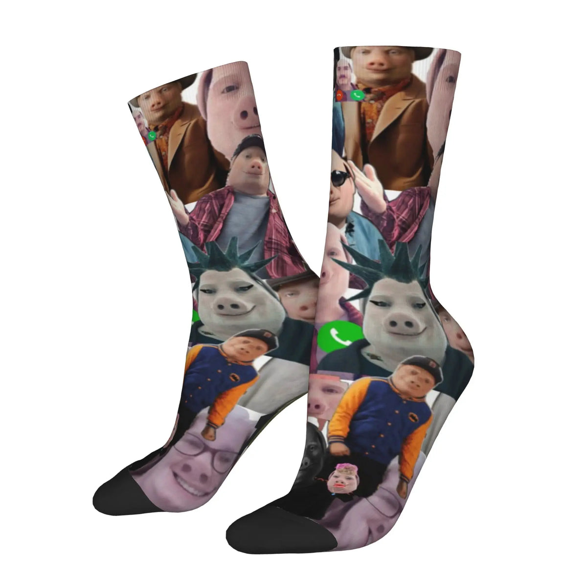 Funny Sock John Pork john pork is calling 8 Hip Hop Quality Pattern Printed Men Crew Socks Novelty Men's Socks