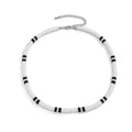 Men Necklace Black White Bicolor Retro Beaded Casual Bohemia Clavicle Necklace Fashion Jewelry For Neck Collar Trendy Girl Gift