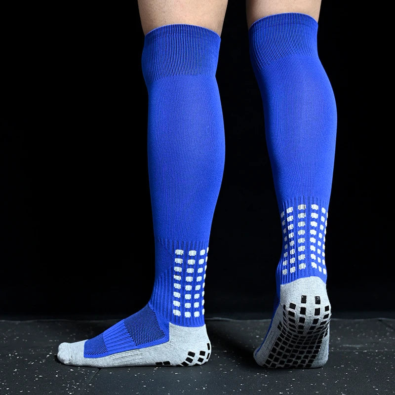 Sports Training Long Football Socks Men's Non-Slip Soccer Socks Breathable Knee High Towel Bottom Stockings For Cycling Hiking
