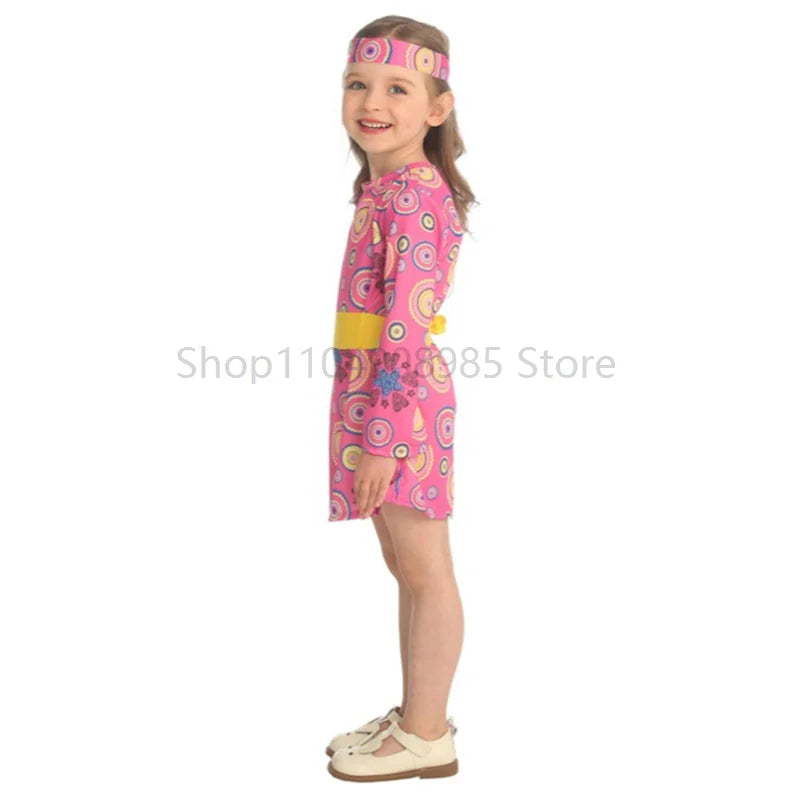 Children's Party Dress 80s Style Christmas Costume Girls' Outfit for Toddler Girls Dance Masquerade Set Economic