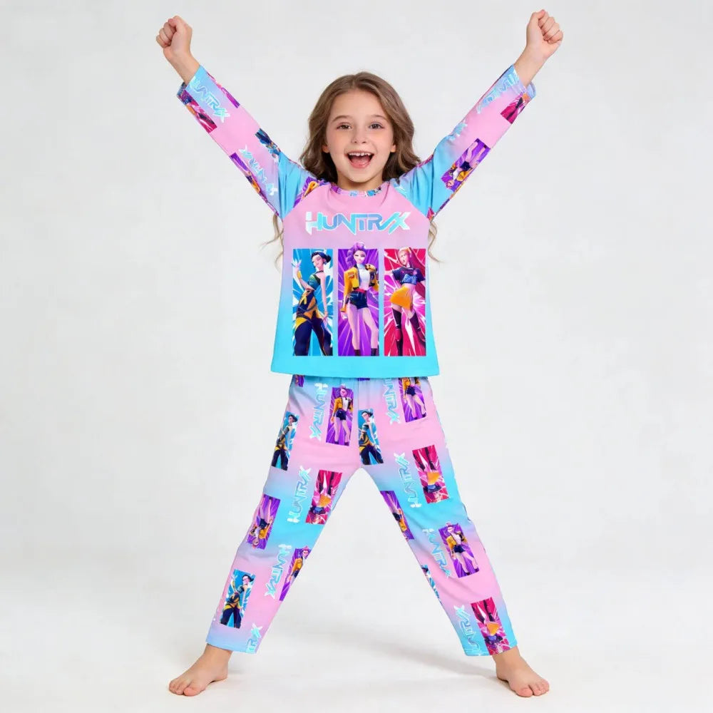 Kids Pajamas Set Long Sleeve Girls Clothing 2pcs Children's Sleepwear Teen Pyjamas Cartoon Boys Nightwear 3-14Y