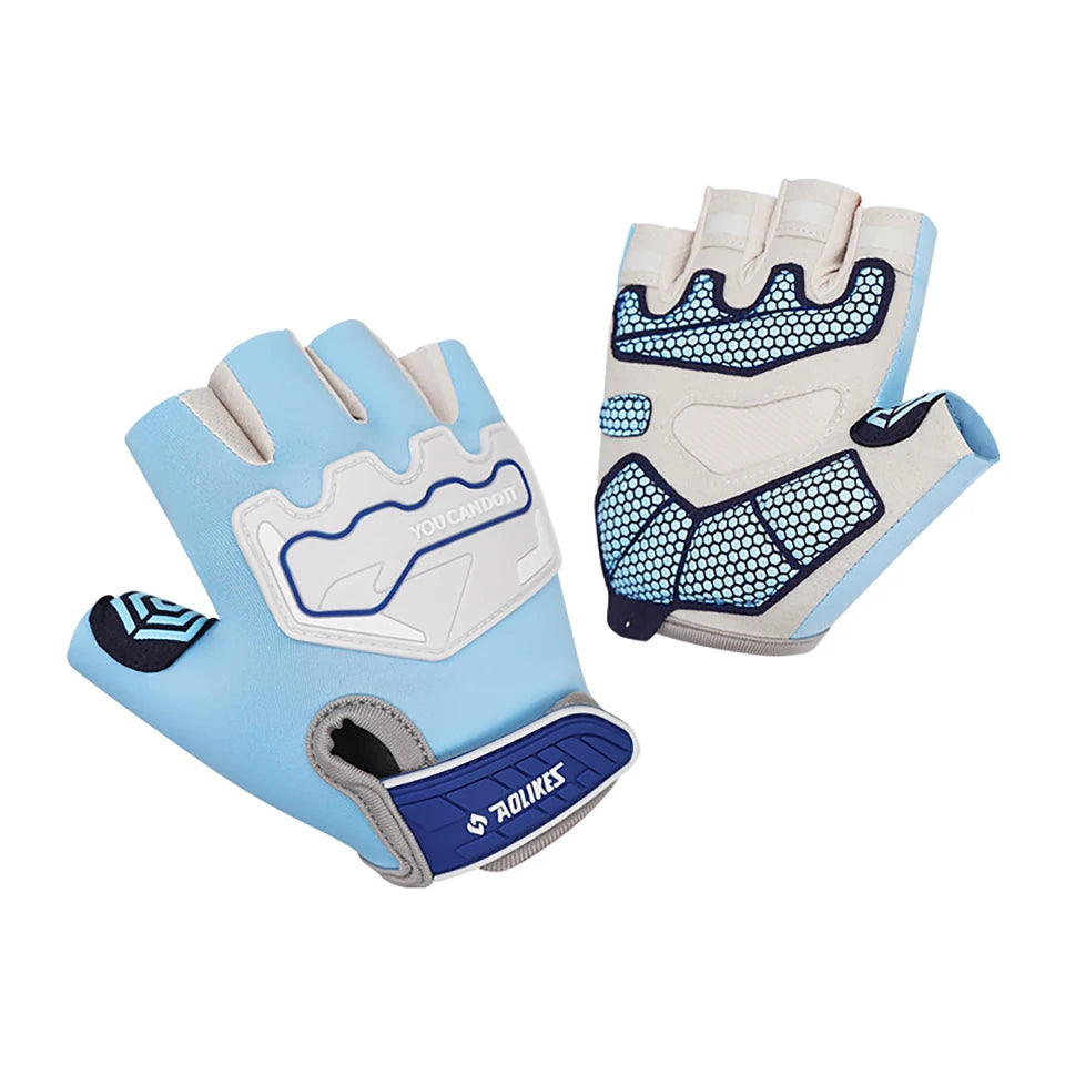 AOLIKES Kids Cycling Gloves Half Finger Skate Child Mountain Bike Bicycle Gloves Sports Gloves for Boys and Girls Children