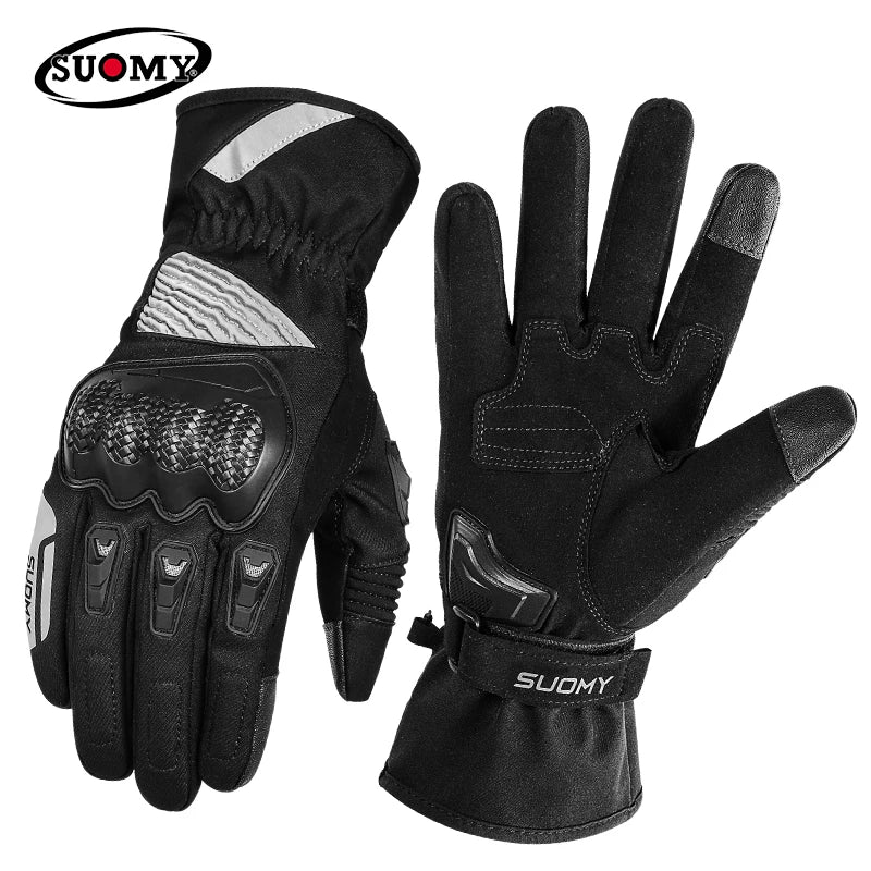  Women's Pink Winter Motorcycle Gloves, Waterproof Warm Windproof, Anti-Fall Urban Commuter Men Motorbike Gloves