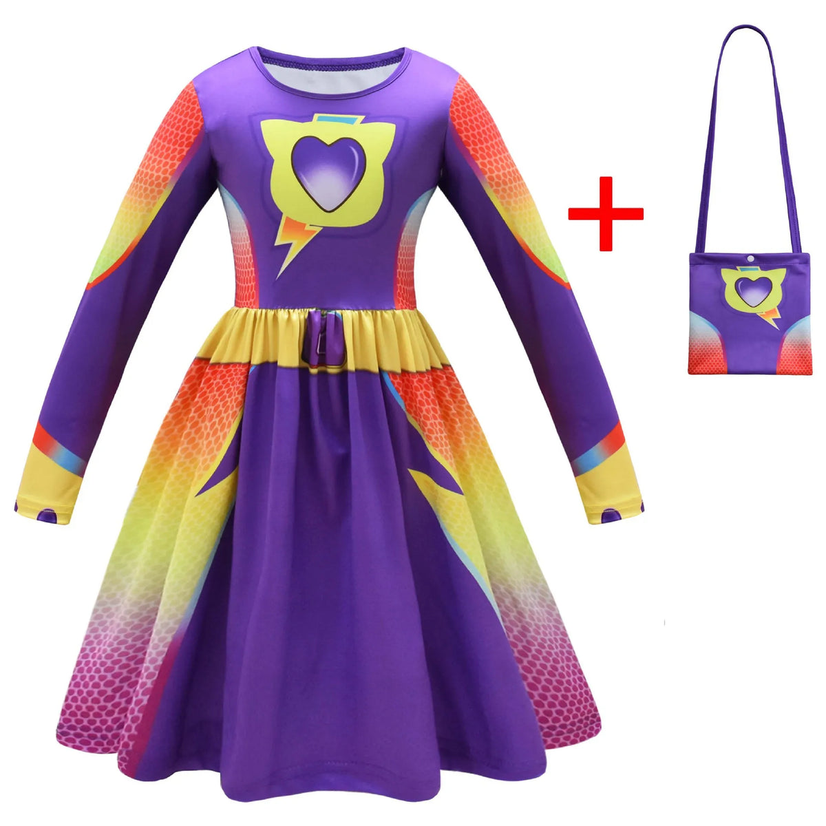 Kids Fly Sleeve Casual Dress Girls SuperKitties Costumes Cosplay Princess Dresses Fashionable trend dress Birthday Vestidos Gift