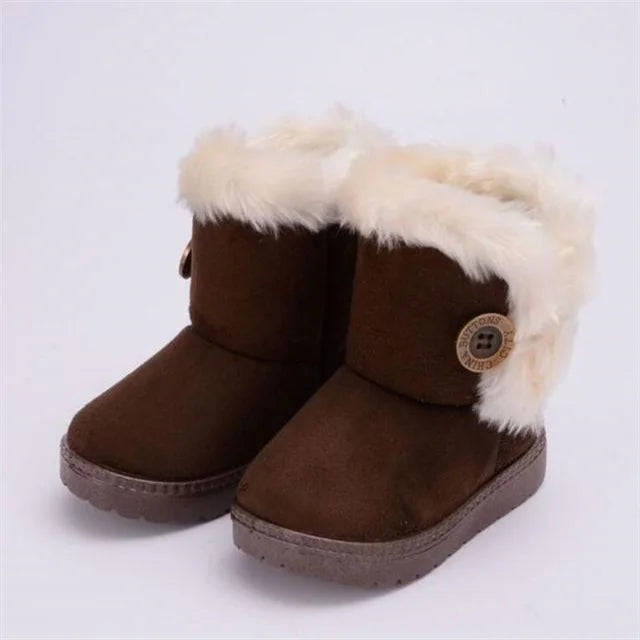 Warm Kids Snow Boots For Children New Toddler Winter Princess Child Shoes Non-slip Flat Round Toe Girls Baby Lovely Boots