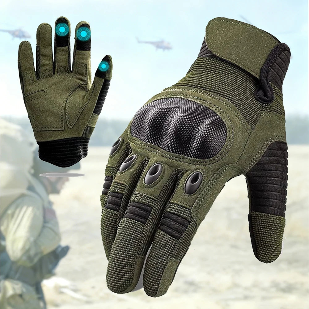Men's Touch Screen Tactical Gloves for Outdoor Cycling Hiking Camping Hunting Airsoft Combat with Hard Shell Anti-skid Grip