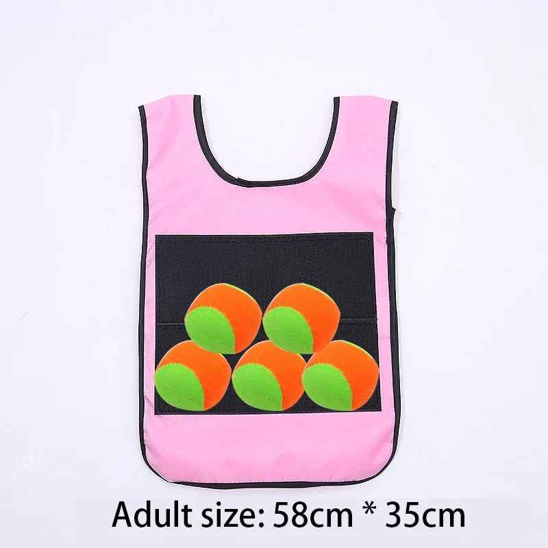 Kids Outdoor Sport Game Props Vest Sticky Jersey Vest Game Vest Waistcoat With Sticky Ball Toys For Children Sports Fun Toy