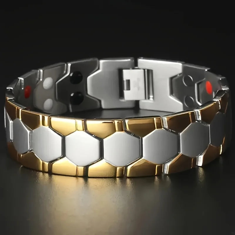 Men's Magnetic Bracelet, Stainless Steel Men's Bracelet, Men's Jewelry Gift Bracelet with Adjustable Size