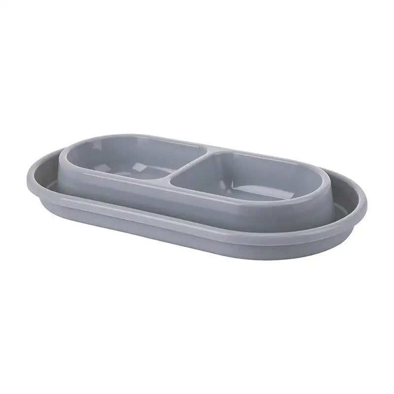 【E】Pet Feeding Double Bowls Plastic Anti Ants Food Water Feeder Dogs Cats Puppy Automatic Dog Feeder Dispenser Pet Supplies