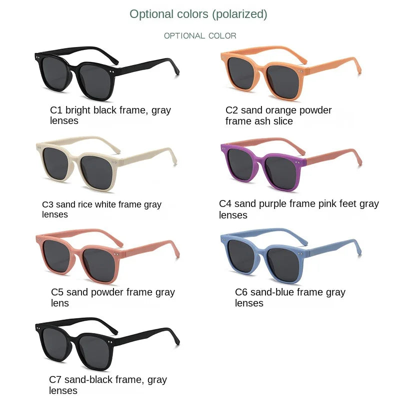 Children Square Polarized Sunglasses UV Protection Fashion Trend Glasses Boys Girls Shades Cute Baby Goggles Kids Sun Glasses