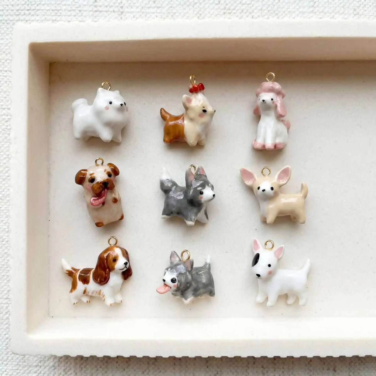 New Fashion Cartoon Small Animal Accessories Pet Dog DIY Necklace for Women Girls Cute Enamel Little Dog Necklace DIY Accessory