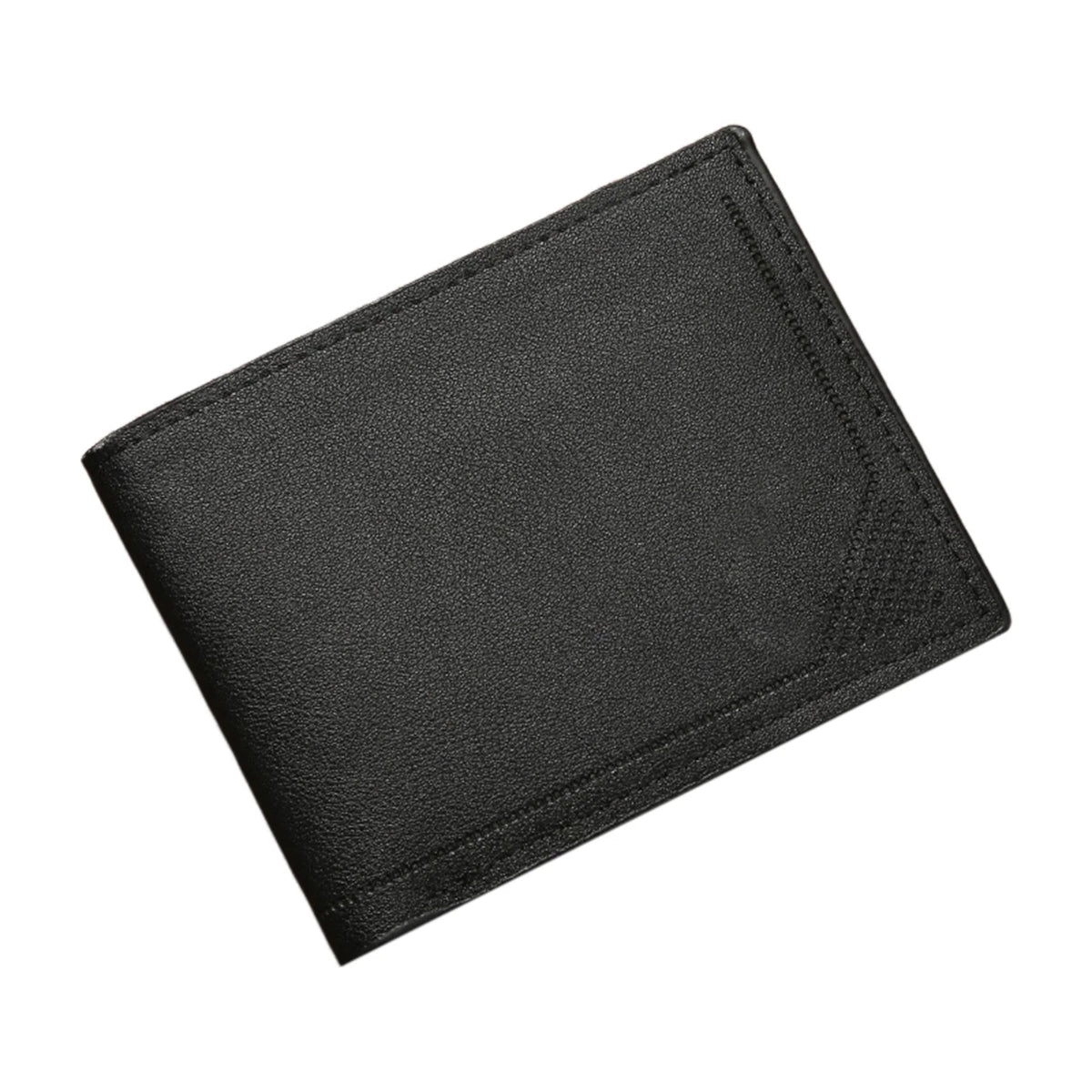 Men's Slim Wallet Short Horizontal Design Multiple Card Slots Large Capacity Soft Leather Business Money Clip
