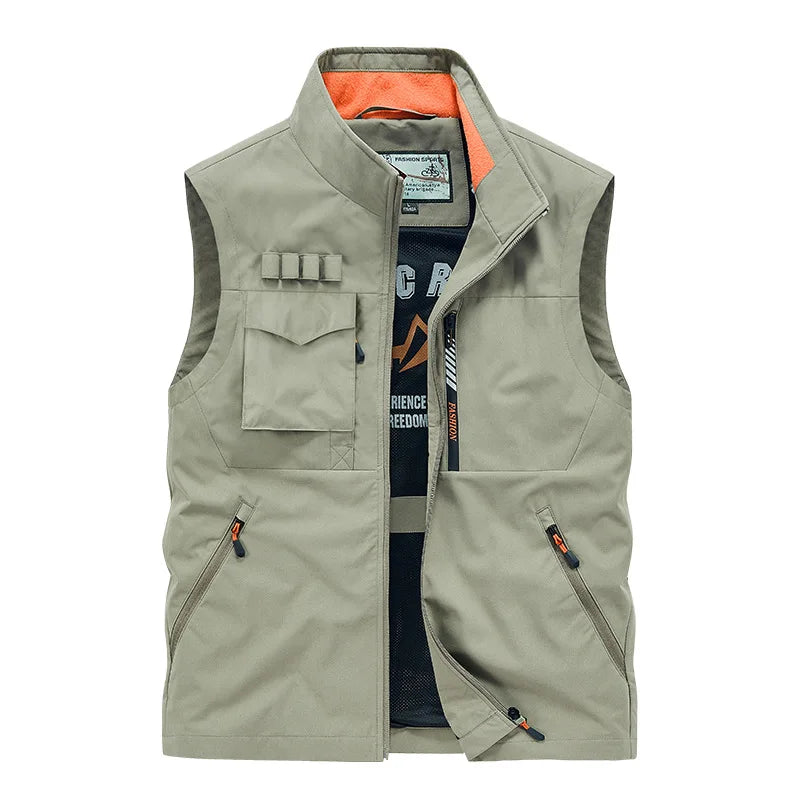 Men Outdoor Cargo Multifunctional Vests New Summer Male Thin Mesh Breathable Waistcoats Fishing Sleeveless Jackets Casual Vests