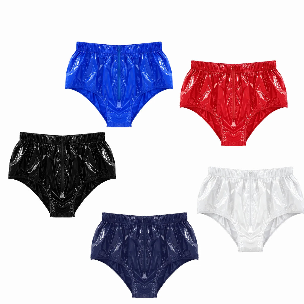 Swimwear Mens Waterproof  Zipper Front Swim Shorts Adaptive Diaper Cover Underwear Front Zipper Briefs Swimwear Swimming Trunks