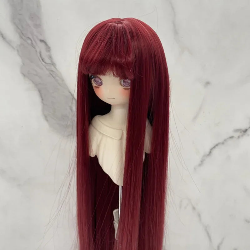 New 1/3 & 1/4 & 1/6 Bjd Doll's Wig with Bangs Long Straight Wig Girls Diy Makeup Accessories