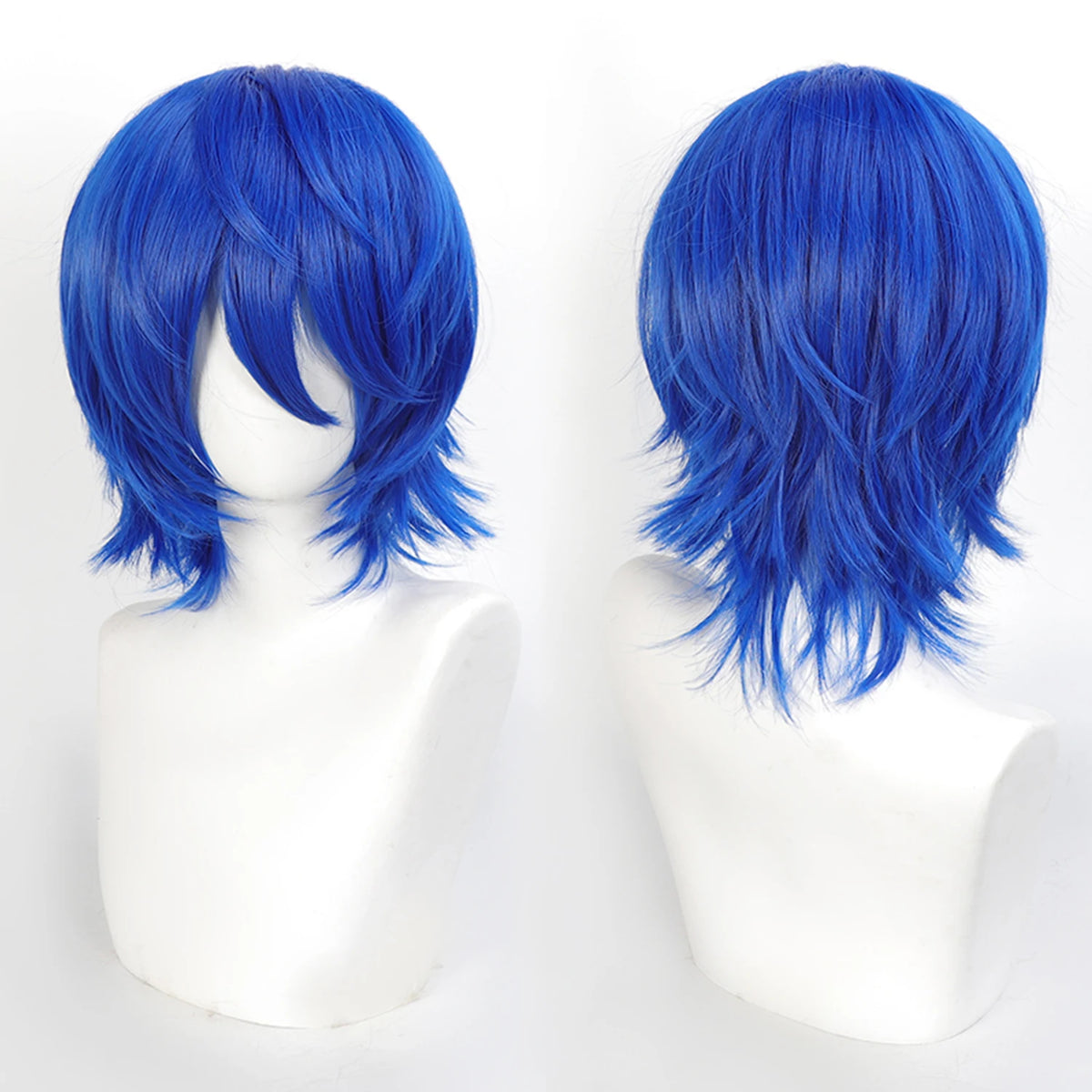 Short Wavy Bob Synthetic Wig with Air Bangs Heat Resistance Shoulder Length Curled 14inch Wigs for Daily Use Cosplay for Women