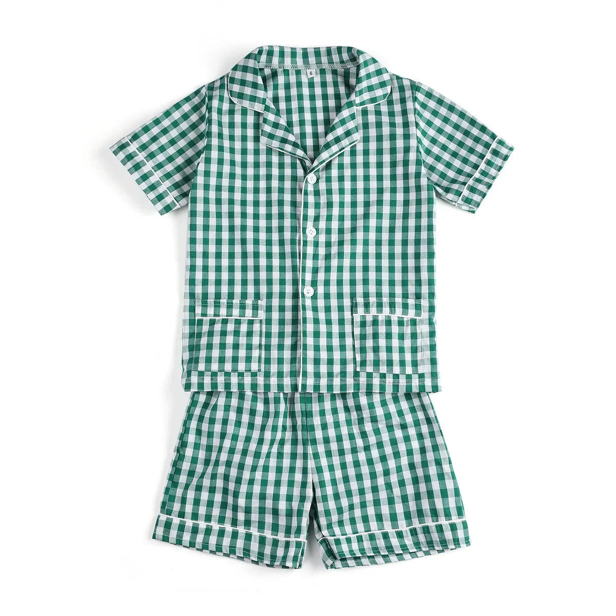 Ruffkids 100% Cotton Summer Kids Pajamas Sleepwear Seersucker Striped Matching Pjs Boys Clothes Loungewear Girls Pyjamas Set