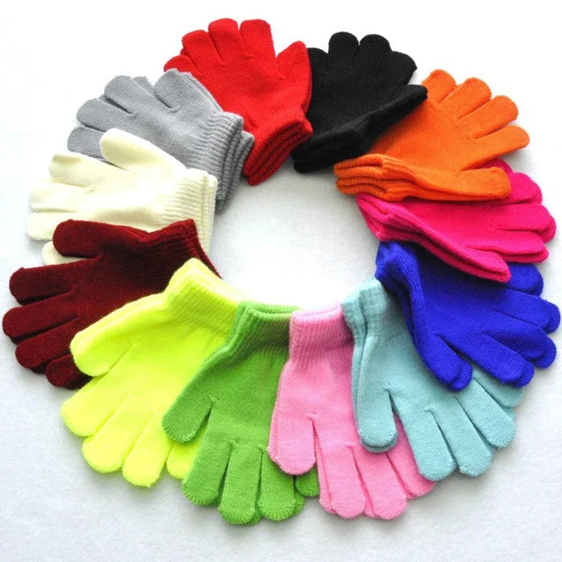 16 Color Kids Boys Girls Winter Cold and Warm Gloves Children Gloves for 6-10 Years Old