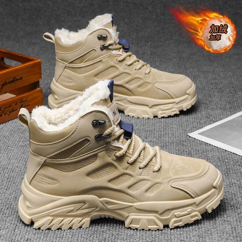 Men Boots 2026 New Winter Slippers Warm Men Shoes Waterproof Non-Slip Plush Sneakers Male Tenis Shoes Boots Men Sneakers Winter
