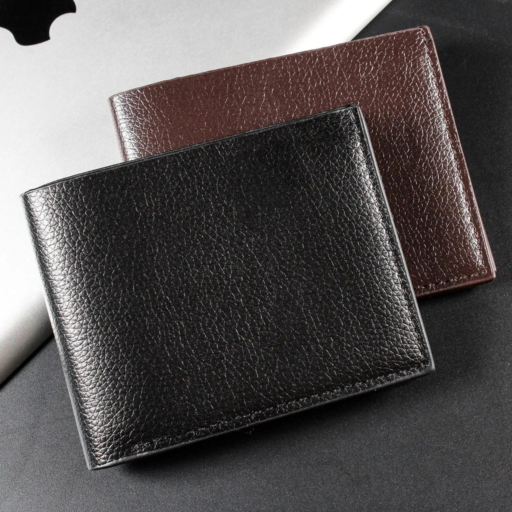 Fashion Short Men's Wallet PU Leather Men Wallets Multiple Card Slots ID/Credit Card Holder Black Wallets for Man
