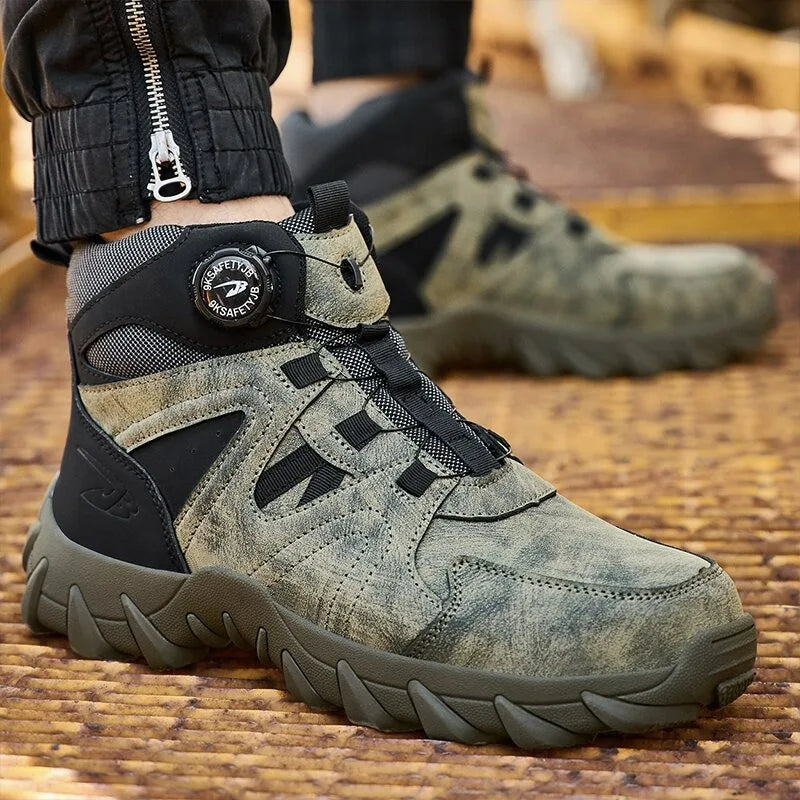 New Men's Safety Boots Work Boots Anti-smashing Anti-puncture Men Boots High Top Outdoor Safety Shoes Protective Steel Toe Shoes