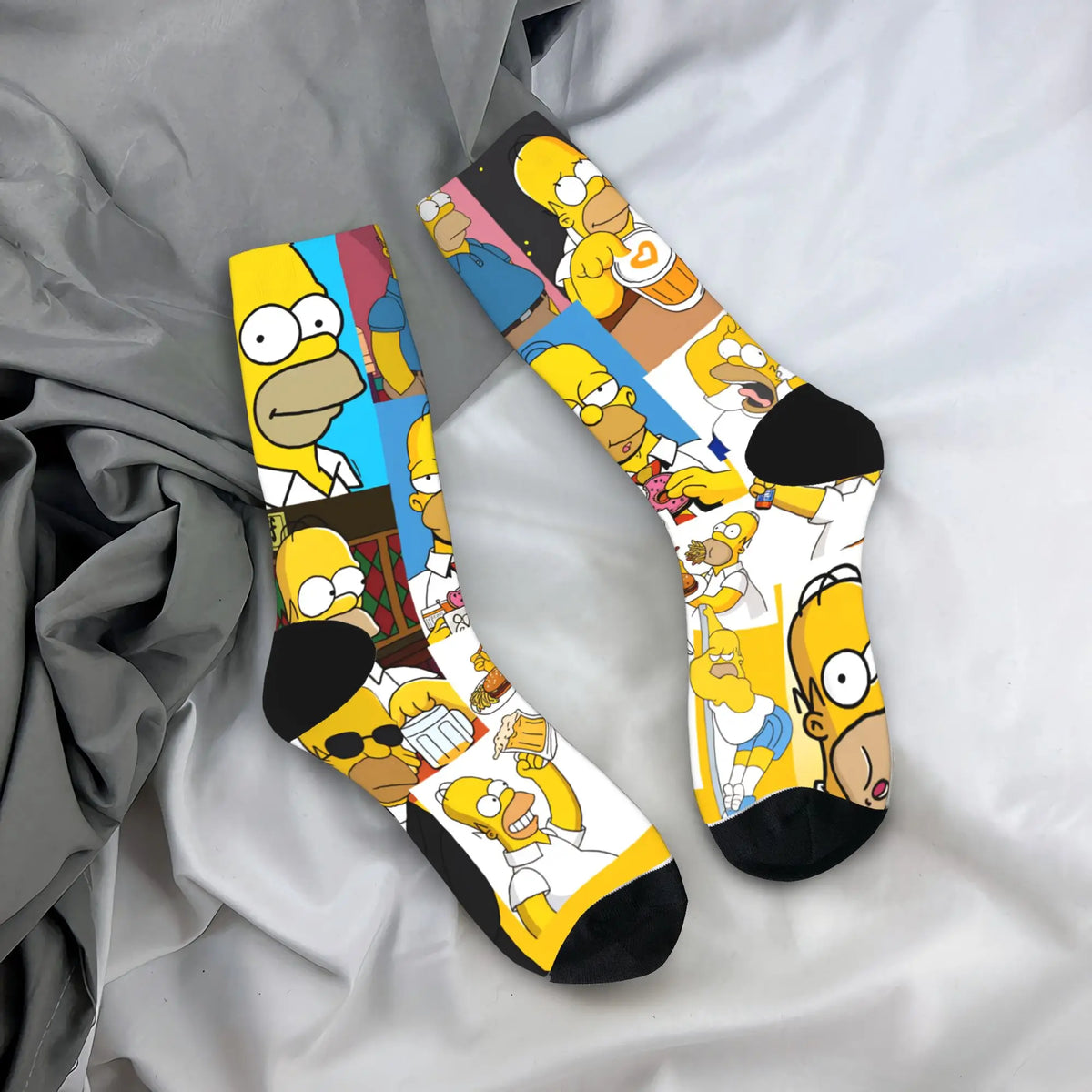 Homer S-Simpsons And Friends Meme Stockings Novelty Socks Unisex Men Breathable Socks Autumn Running Pattern Anti Socks Gift