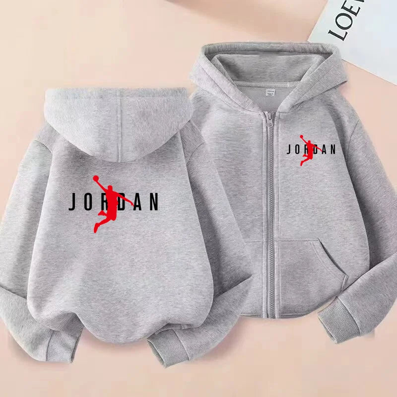Children's Sportswear, Loose Sports Jackets, Boys and Girls Aged 3 to 12, Zipper Sportswear and Hoodies for Teenagers
