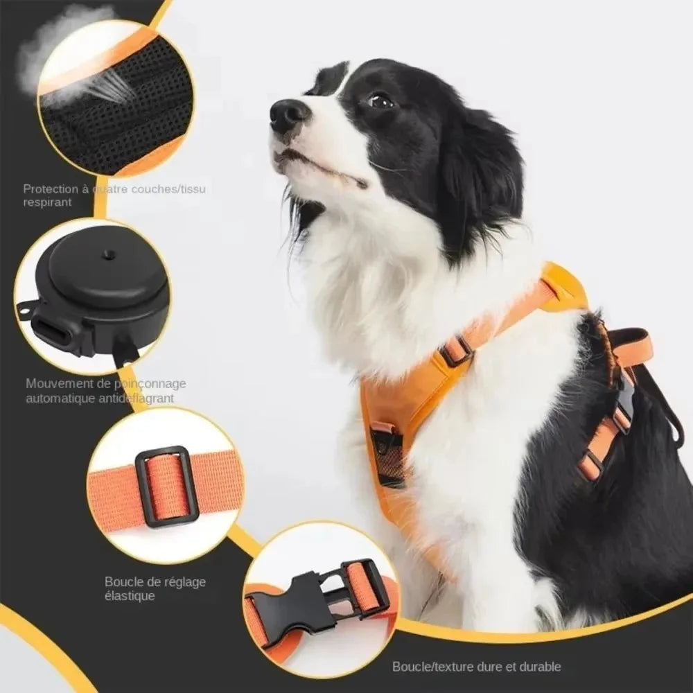 Dog Collar Harness for Medium Large Dogs Explosion-proof Punch Breathable Adjustable Pet Harness Vest Outdoor Outdoor Training