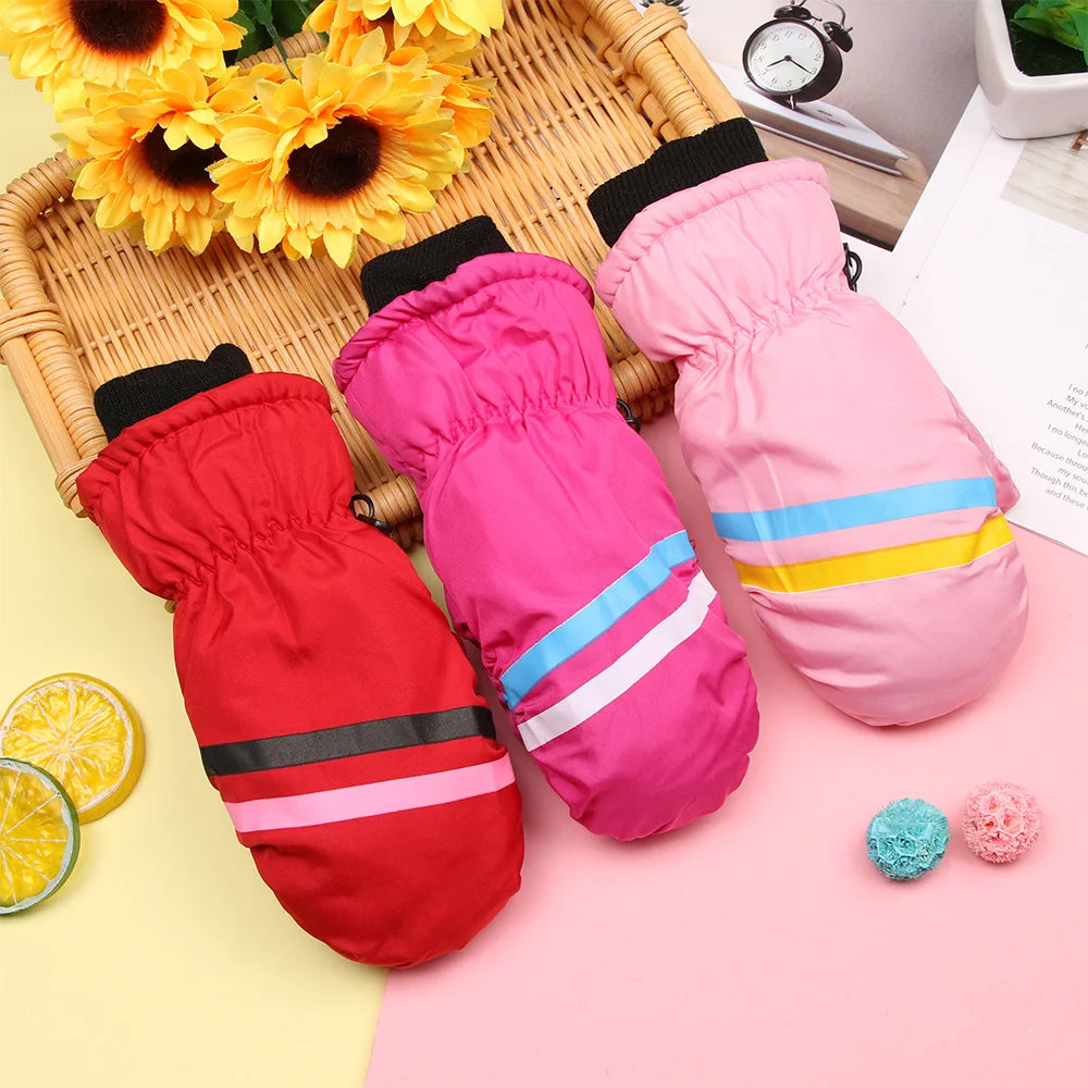 New Children Kids Winter Snow Warm Gloves Boy Girls Outdoor Riding Ski Snowboard Gloves Windproof Waterproof Thicken Mittens
