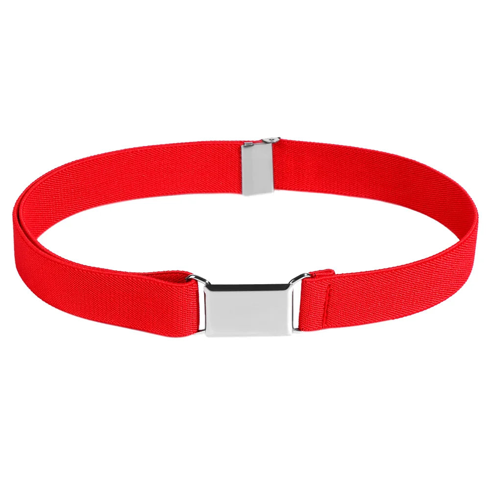 Kids Stretch Waist Belt With Buckle Elastic Belts Girl Adjustable Elastic Canvas Waistband 75*2.5cm