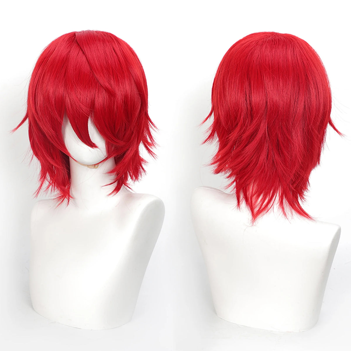 Short Wavy Bob Synthetic Wig with Air Bangs Heat Resistance Shoulder Length Curled 14inch Wigs for Daily Use Cosplay for Women