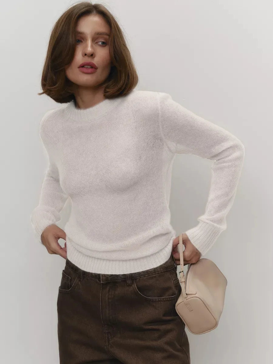 Wolfeel Summer New O-neck Elegant Slim Fit Sweater Women's Jumpers Casual Chic Thin Long Sleeved Fashion Lady Loose Pullovers