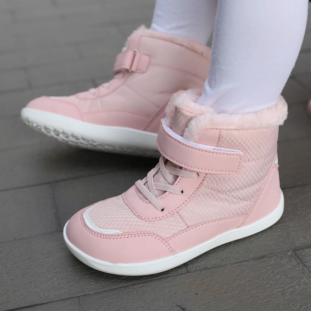 New Kids Wide Toe Barefoot Snow Boots | Boys/Girls Winter Minimalist Sneakers | Girls Boys Warm Boot Toddler Little Big Kids
