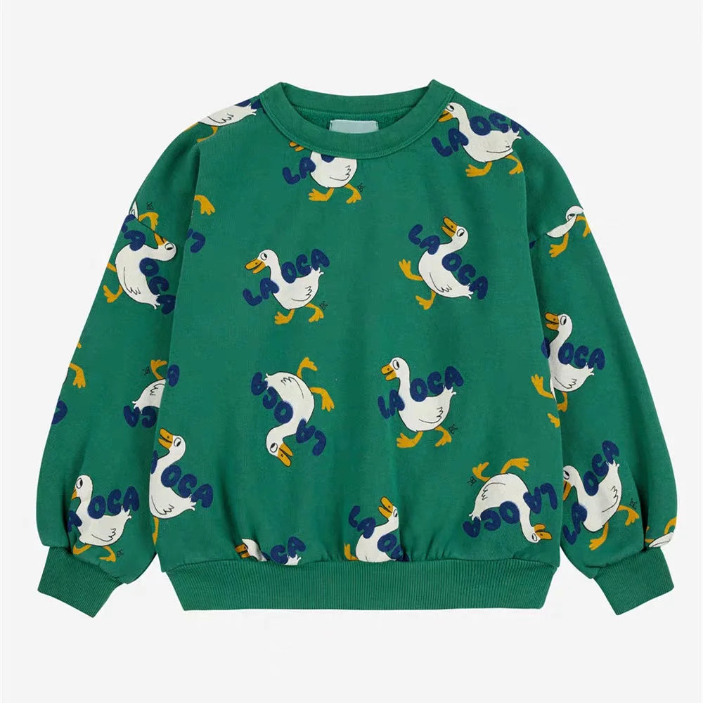 Kids Sweatshirt 2025BC New Autumn Winter Boys Clothes Baby Girls Cartoon Cute Print Sweater Hoodie Children Cotton Outwear Tops