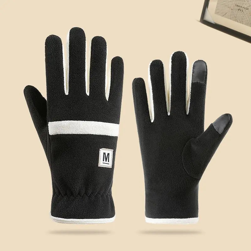 Winter Cycling Gloves for Women, Windproof Gloves for Sports and Running, Fleece-Lined and Thickened Thermal Gloves, Touchscreen Gloves