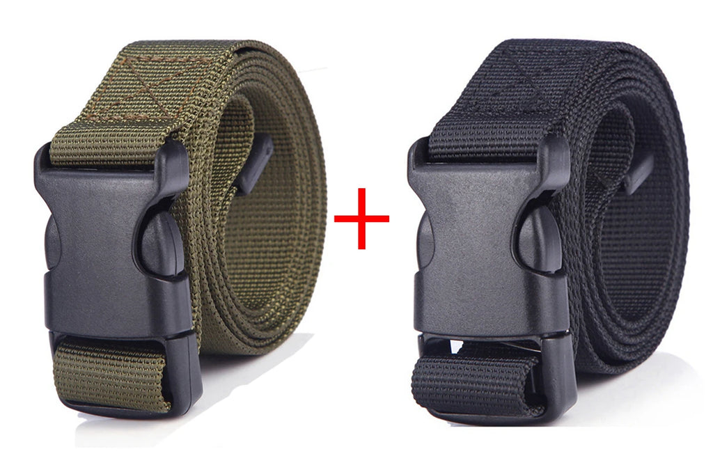 2pcs 25mm Kids Belt Boys Girls Lightweight Canvas Tactical Belt Quick Release Plastic Buckle Adjustable Children Waistband