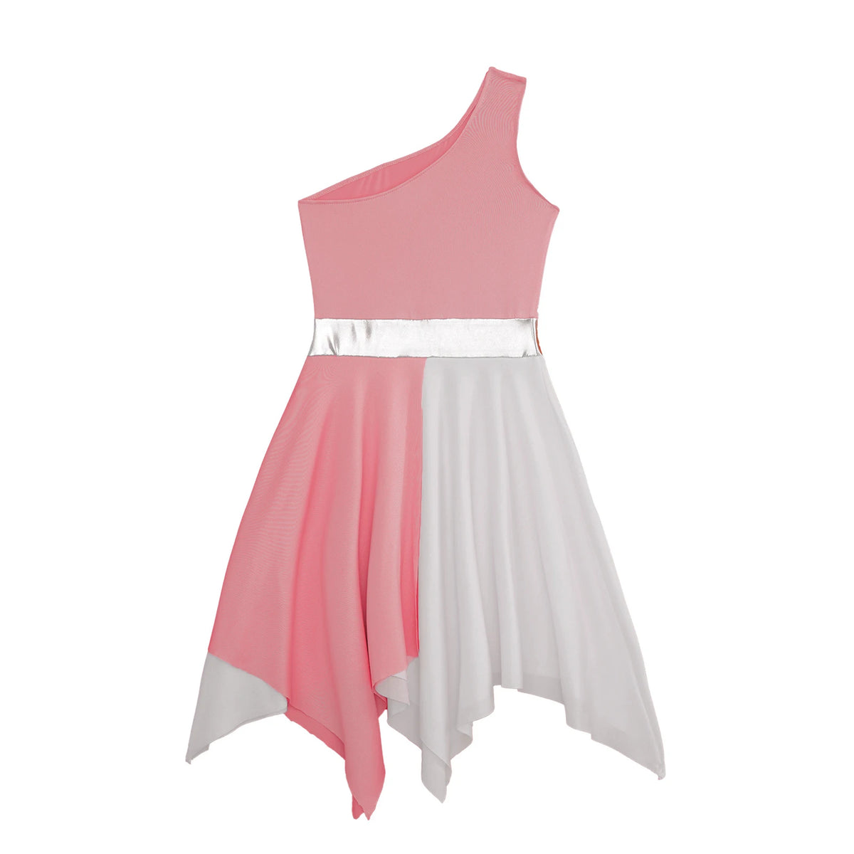 Kids Girls Etiquette Praise Dance Dress Sleeveless Church Christian Worship Costume Asymmetrical Tunic Contemporary Dance Dress