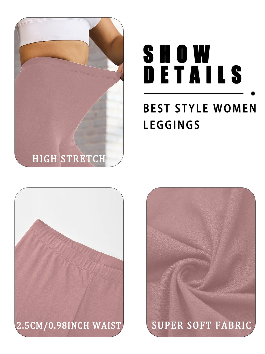 Super Soft Leggings for Women - High Elasticity Tights for Yoga Running Workout Casual Wear