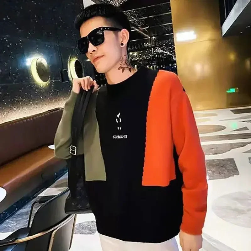 Knitted Sweaters for Men Korean Popular Clothes Fashion Knitwear Autumnr and Winter S Style Sweat Shirt Designer Pullover Man