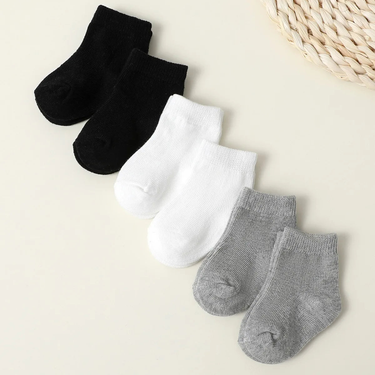 20 Pairs/Lot Baby Short Socks Kids Girls Boys Soft Cotton Basic Sock Solid Children Socken For 0-3Years