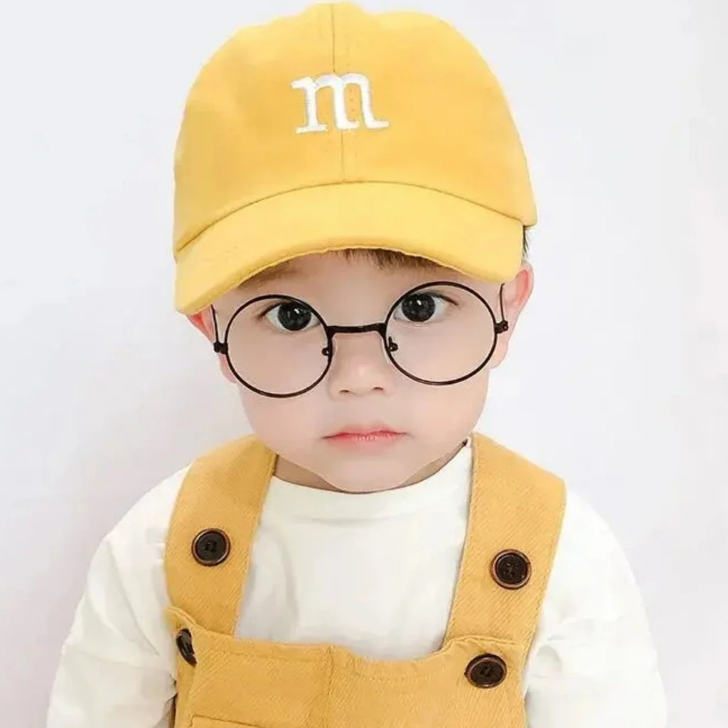 Girls Boy Adjustable Hat Children's Kid Baseball Cap Sunscreen Baby Hat Hip Hop M Letter Embroidered Kids Caps 1-6-8-12-15 Years