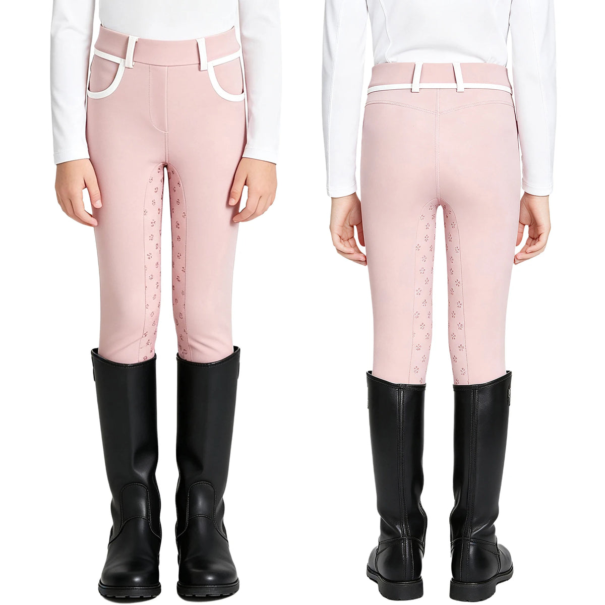 Unisex Kids Boys Girls Horse Riding Sports Clothes Anti-skid Full Seat Equestrian Pants Leggings Workout Bottoms Daily Wear