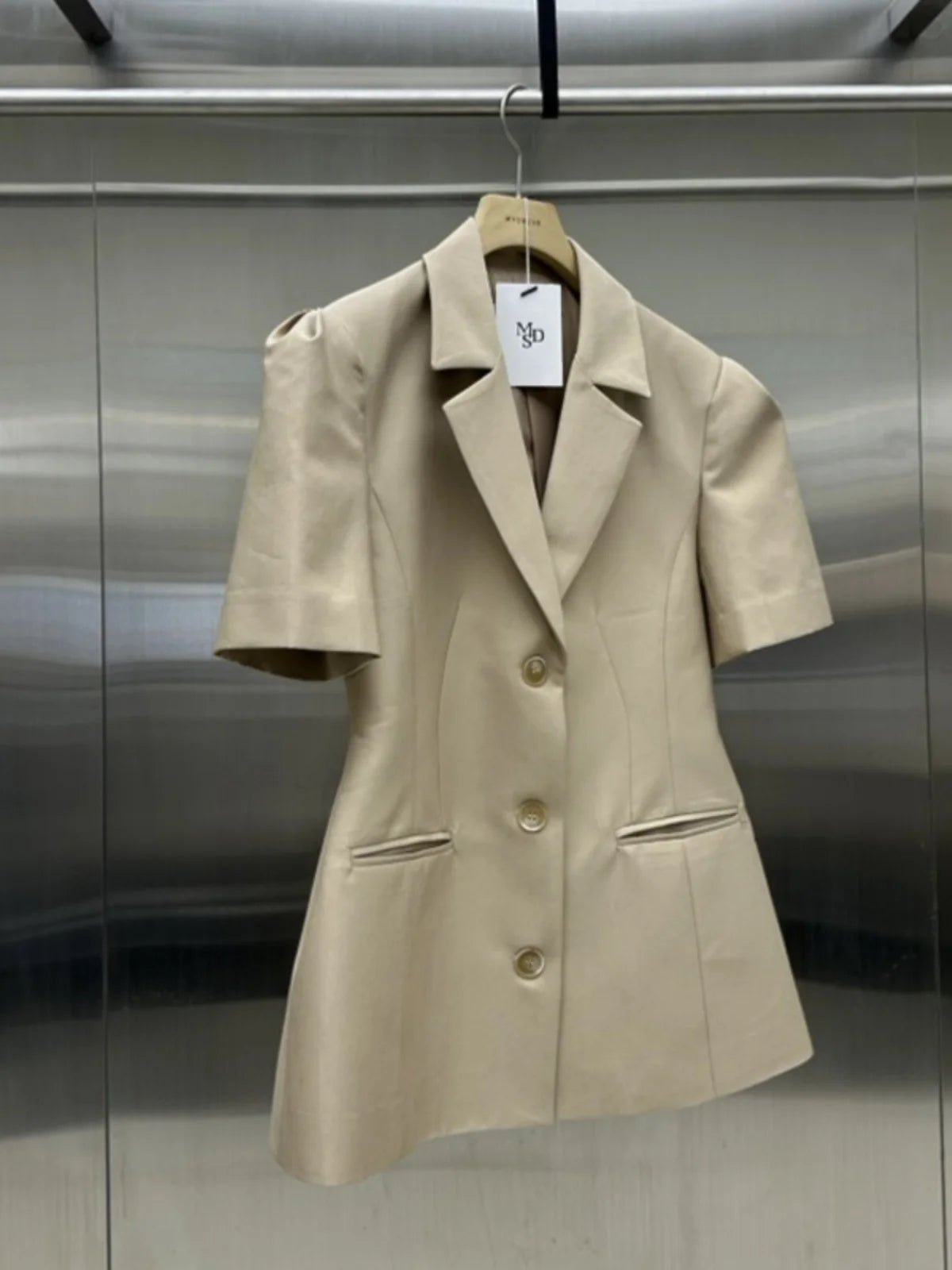SuperAen 2024 Summer New Korean Short Sleeve Overcoat Women's Fashion Style Blazer Coat