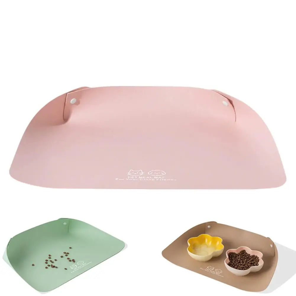 Semi Enclosed Pet Feeding Mat Thick Non Slip Waterproof Oil Proof Pad Floor Protector For Cat Dog Daily Dining Feeding Use