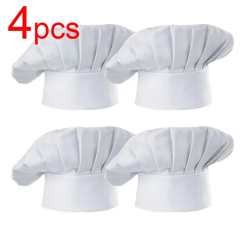 Men Master Cook Caps White Chef Hat Waiter Waitress Kitchen Work Hat Hotel Restaurant Canteen Bakery Kitchen Cap Barber Homework